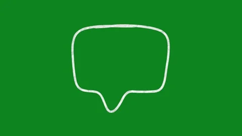 Hand Drawn Speech Bubble Animation Green Screen Doodle Chat Box Motion Graphic Stock Footage 334579401