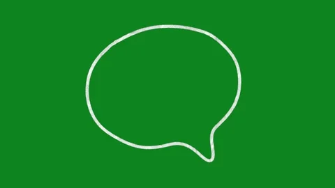 Hand Drawn Speech Bubble Animation Green Screen Doodle Chat Box Motion Graphic Видео 334579407