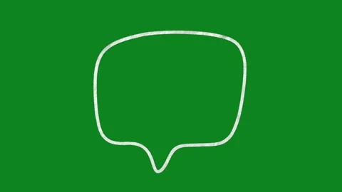 Hand Drawn Speech Bubble Animation Green Screen Doodle Chat Box Motion Graphic Stock Footage 334579410