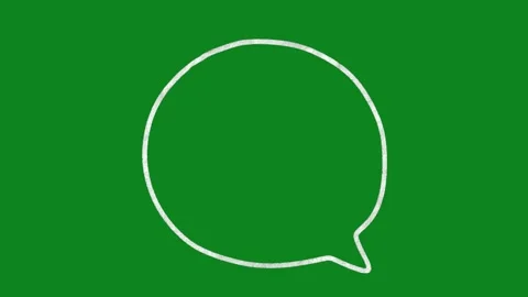 Hand Drawn Speech Bubble Animation Green Screen Doodle Chat Box Motion Graphic Stock Footage 334579413