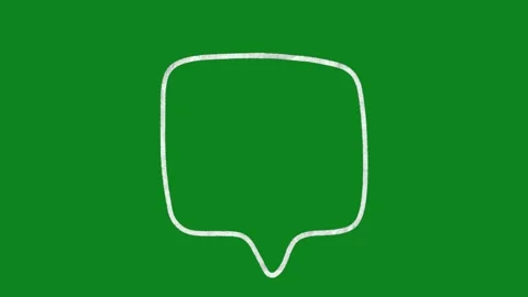Hand Drawn Speech Bubble Animation Green Screen Doodle Chat Box Motion Graphic 库存影片 334579414