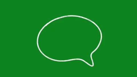Hand Drawn Speech Bubble Animation Green Screen Doodle Chat Box Motion Graphic Stock Footage 334579420