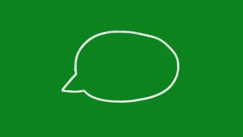 Hand Drawn Speech Bubble Animation Green Screen White Doodle Chat Box Motion  Stock Footage 334579440