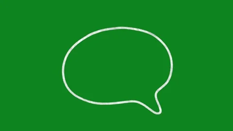 Hand Drawn Speech Bubble Animation Green Screen White Doodle Chat Box Motion  Stock Footage 334579448