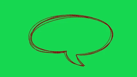 Hand Drawn Speech Bubble Animation on Green Screen Comic Dialogue Text Overlay Stockbeeldmateriaal 334608688