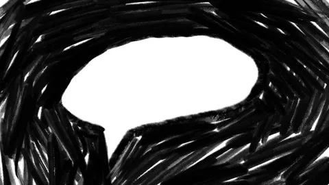 A hand-drawn speech bubble appears on a plain white background. It is outlined Stock Footage 292688275