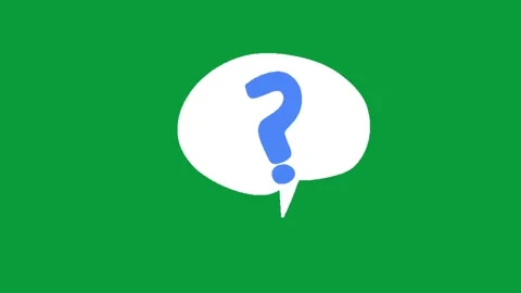 Hand Drawn Speech Bubble with Blue Question Mark 2D Animation Green Screen Stock Footage 341798909