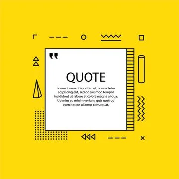 Hand drawn Speech Bubble. Geometric design. Space for quote and text. Yellow  Illustrazione stock