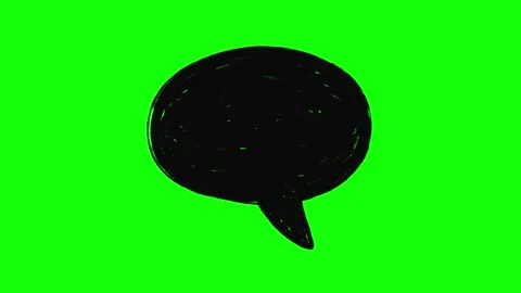 Hand-drawn speech bubble on green screen chroma key loop animation Stock Footage 336950210
