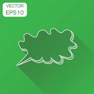 Hand drawn speech bubble icon. Business concept speech dialog pictogram. Vect Stock Illustration
