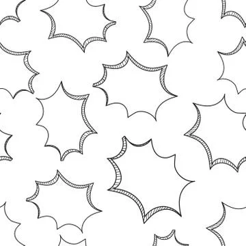Hand drawn speech bubble icon seamless pattern background. Business flat vect Stock Illustration