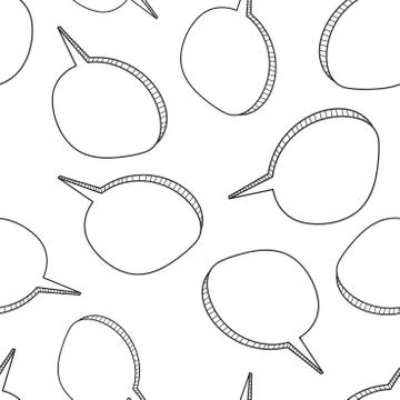 Hand drawn speech bubble icon seamless pattern background. Business flat vect Stock Illustration