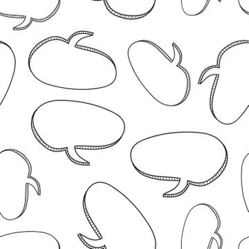 Hand drawn speech bubble icon seamless pattern background. Business flat vect Stock Illustration