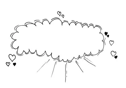 Hand-drawn speech bubble illustration with the hearts Stock-Illustration