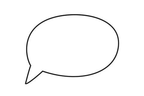 Hand drawn speech bubble isolated on white background Illustrazione stock