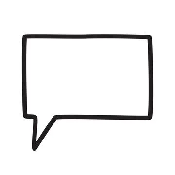 Hand drawn speech bubble isolated on white background Illustrazione stock