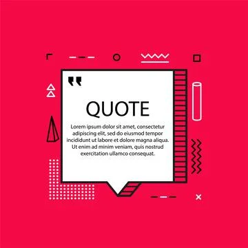 Hand drawn Speech Bubble. Marker object. Geometric design. Space for quote an Stock Illustration