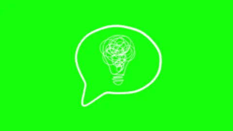 Hand-drawn speech bubble with messy scribble light bulb loop animation Vidéo 337298145