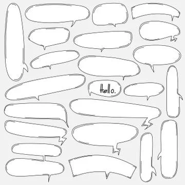 Hand Drawn Speech Bubble Set. Stock Illustration