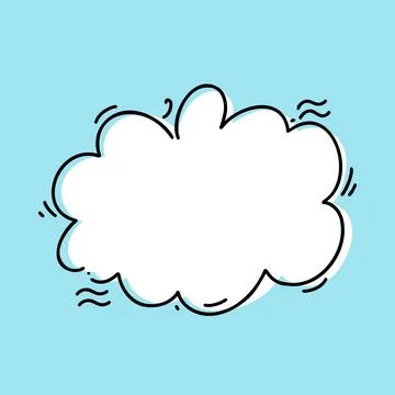 Hand drawn speech bubble. Shape for quotes on blue background. Vector cartoon Stock Illustration