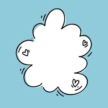 Hand drawn speech bubble. Shape for quotes on blue background. Vector carto.. Stock Illustration