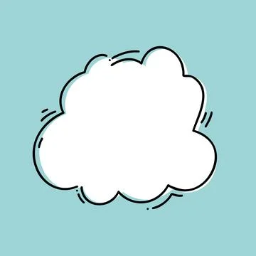 Hand drawn speech bubble. Shape for quotes on blue background. Vector carto.. Stock Illustration