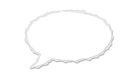 Hand drawn speech bubble sketch on white background for communication and d.. Stock Photos