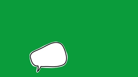 Hand Drawn Speech Bubble Solid White Fill Black Outline 2D Animation Green Scree 库存影片 341798470