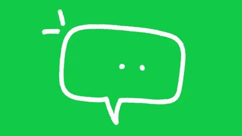 Hand Drawn Speech Bubble with Spark Lines 2D Animation on Green Screen Stock Footage 336578818