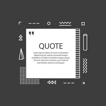 Hand drawn Speech Bubble. Square object. Geometric design. Space for quote an Stock Illustration