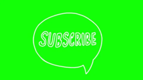 Hand-Drawn Speech Bubble Subscribe Animation – Green Screen &amp; Transparent Stock Footage 313000773