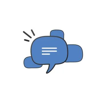 Hand drawn speech bubble. vector illustration isolated on white background. Stock Illustration