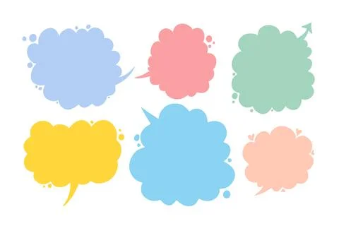 Hand drawn speech bubble vector set. Various shape call out shape collection. Stock Illustration