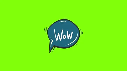 Hand-drawn speech bubble with wow expression popping up. Stock Footage 340167044