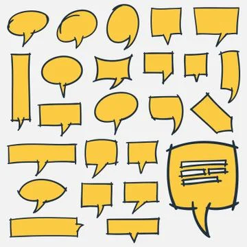 Hand Drawn Speech Bubbles Design Elements Stock Illustration