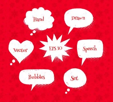 Hand drawn speech bubbles Stock Illustration