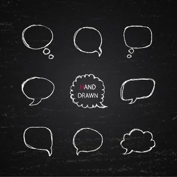 Hand Drawn speech bubbles Stock Illustration