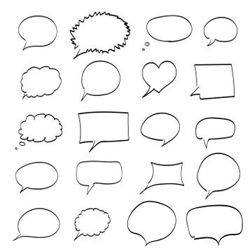 Hand drawn speech bubbles Stock Illustration