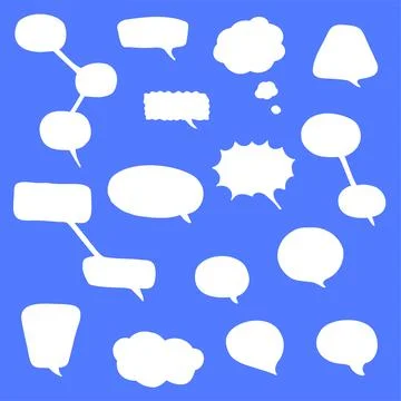 Hand drawn speech bubbles. Stock Illustration