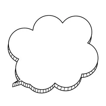 Hand drawn speech bubbles isolated on white icon. Vector Illustration Stock Illustration