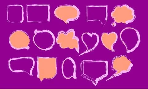Hand drawn speech bubbles with showcases vibrant collection idea 스톡 일러스트