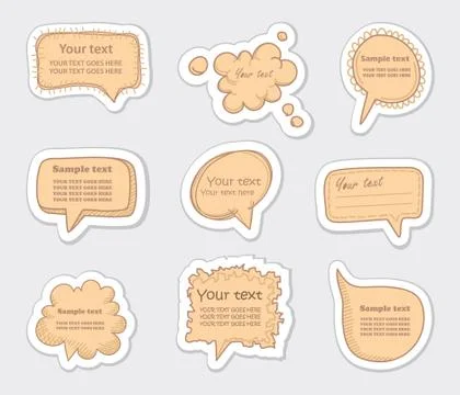 Hand-Drawn Speech Bubbles Sketchy Doodles Stock Illustration