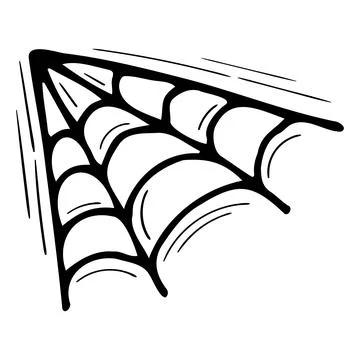 Hand drawn spider web. Doodle style cobweb. Halloween background 스톡 일러스트