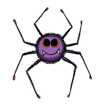 Hand-drawn spider on white background Stock Illustration