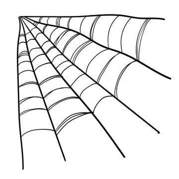 Hand-drawn spiderweb on white background Stock Illustration
