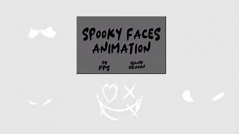 Hand Drawn Spooky Horror Faces Pack - 2D Animated Scary Monster Smiles and Hallo Stock Footage 324897502