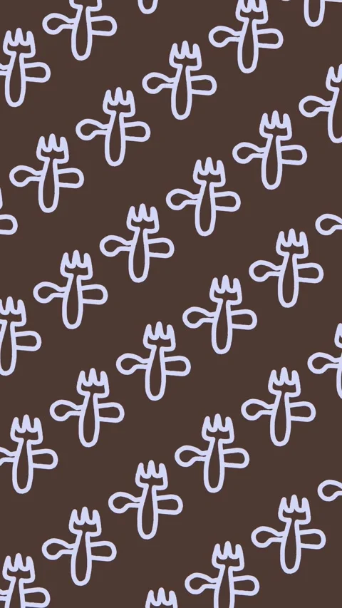 Hand-drawn spoon and fork seamless pattern on abstract vertical brown background Stock Footage 340592531