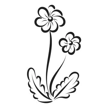Hand Drawn spring flower design. Illustrazione stock
