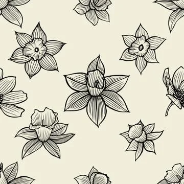 Hand drawn spring flowers Illustrazione stock
