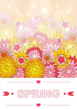 Hand drawn spring lettering Stock Illustration
